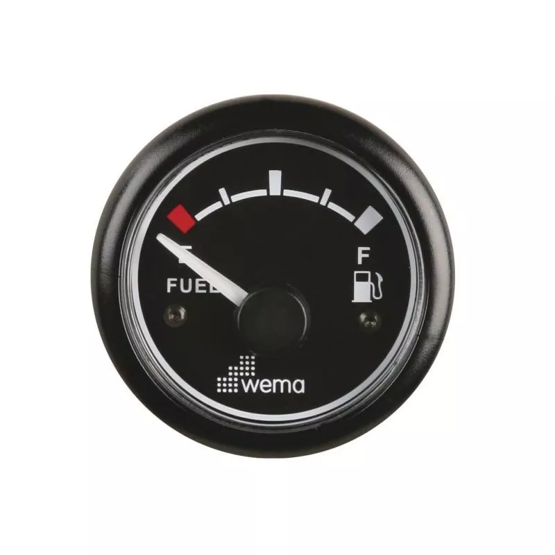 Indicateur de niveau de carburant 52mm 12-24V Noir standard US 240-30 ohms