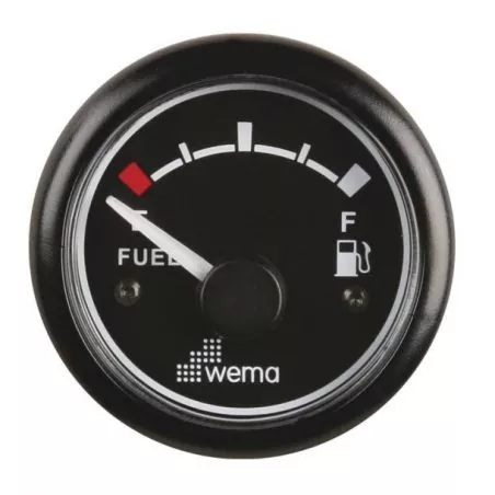 Indicateur de niveau de carburant 52mm 12-24V Noir standard US 240-30 ohms