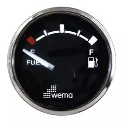 Indicateur de niveau de carburant 52mm 12-24V Noir chromé 0-190 ohms