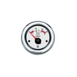 Voltmetre blanc 12V 10-16V trou d'encastrement 52mm