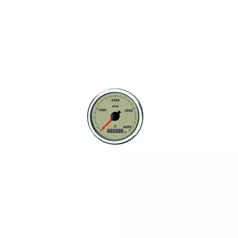 Compte tours avec horametre beige 12/24V 0-5000rpm trou d'encastrement 100mm