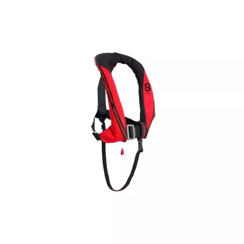 Gilet gonflable Sport 170N ADV auto harnais Red Black Carbon feu flash