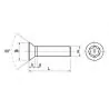 Boite de 20 vis métaux tête fraisée TORX diamètre 6mm Longueur 40mm