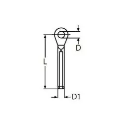 Embout à oeil à sertir diamètre 5mm inox A4