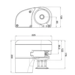 Guindeau horizontal IKI 500W 12V diamètre 8mm