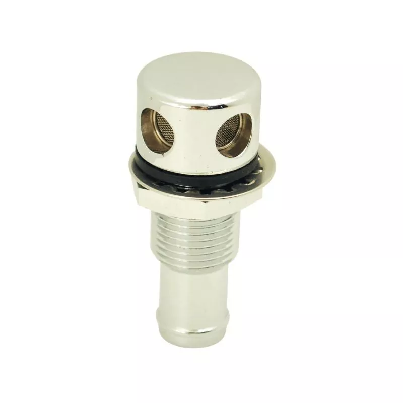Event de réservoir droit chromé perçage diamètre 18 mm longueur 59 mm