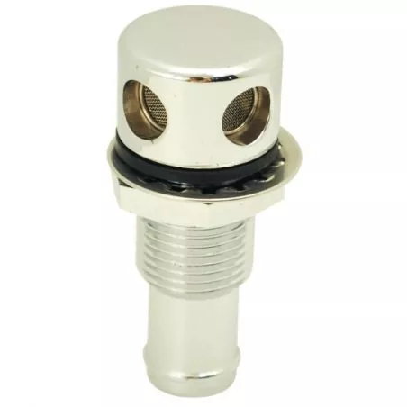 Event de réservoir droit chromé perçage diamètre 18 mm longueur 59 mm