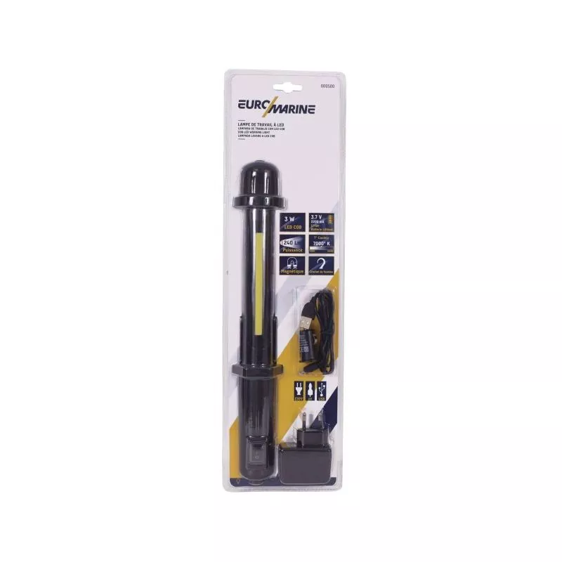 Baladeuse 3W 12V LED Rechargeable sur 220V 12V et USB 240 Lumens
