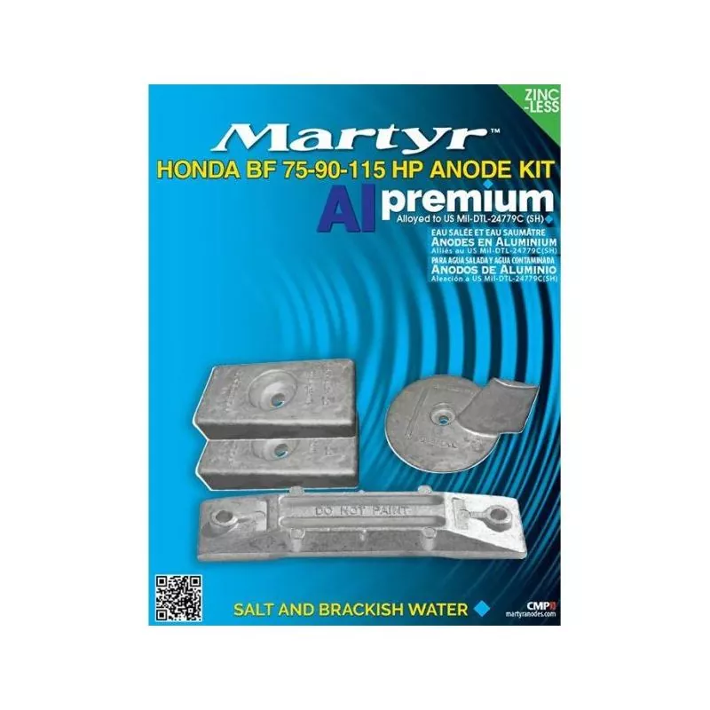 Kit anode aluminium pour Honda 75-90-115cv