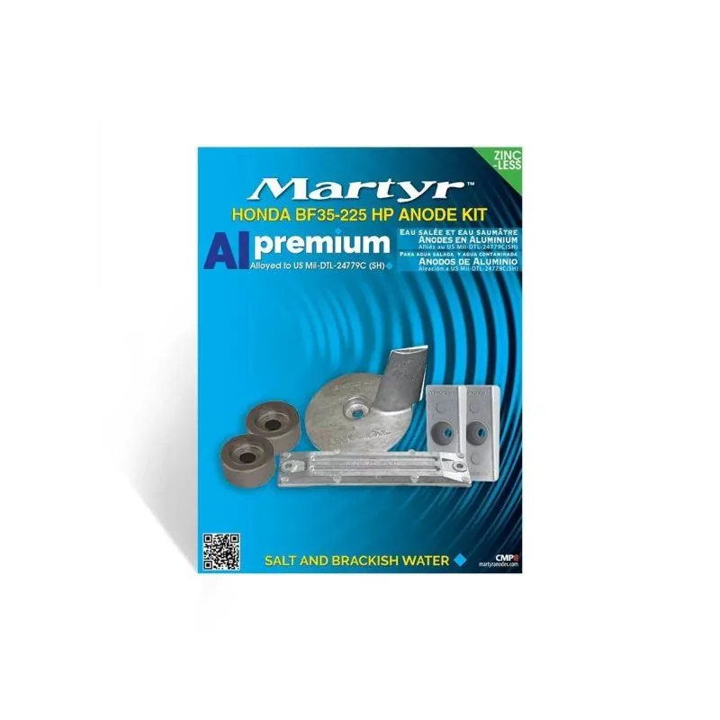 Kit anode aluminium hors-bord Honda 35-225cv