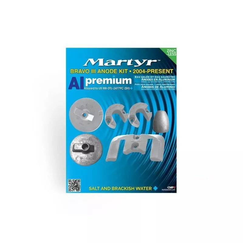 Kit anode alu pour Mercury Bravo gen 4 àprès 2004