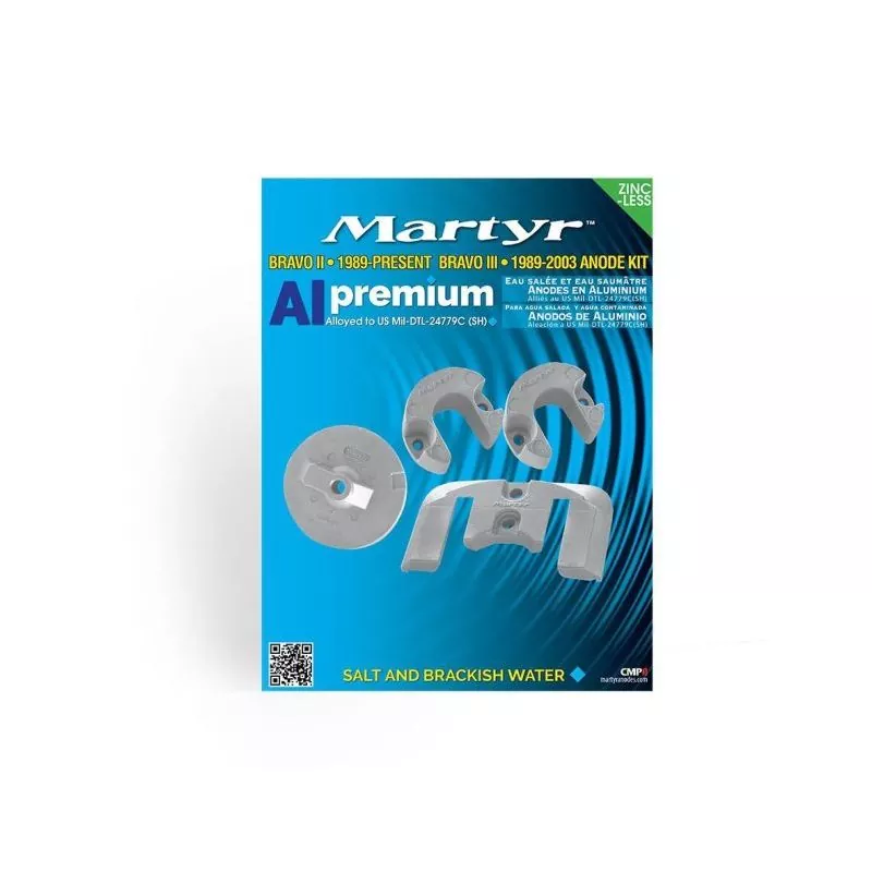 Kit anode alu pour Mercury Bravo gen 2-3 après 1989 gen 3