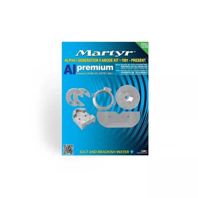 Kit anode alu pour Mercury Alpha one gen 2 après 1990
