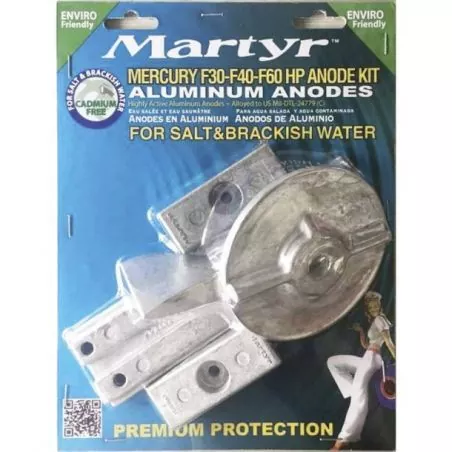 Kit anode alu hors-bord Mercury 30-60cv F30 F40 F60