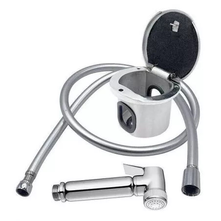Douchette de pont boitier inox tuyau 2,50m Douche laiton chromé