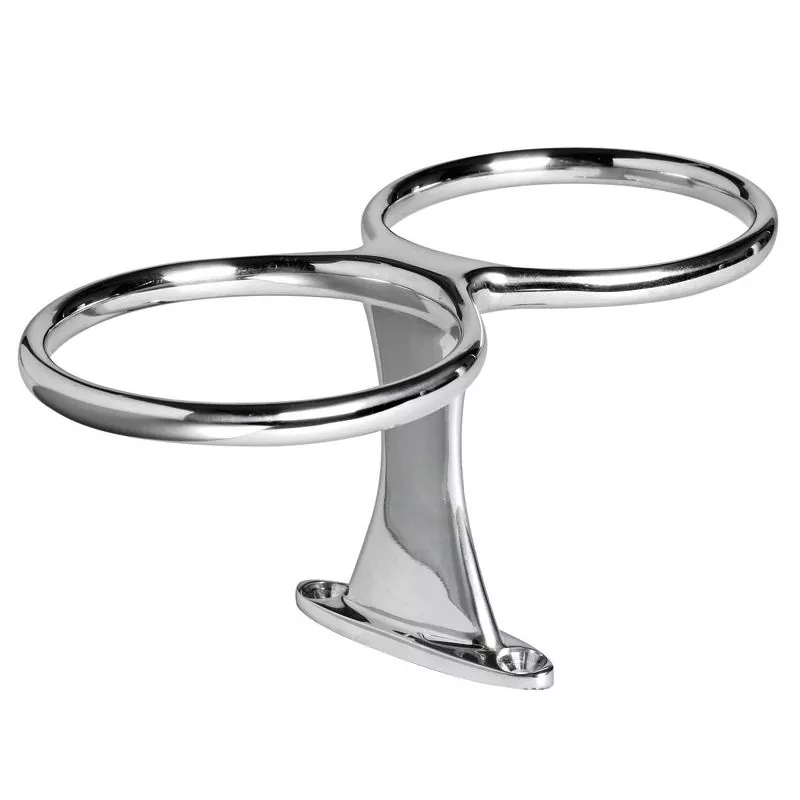 Porte-verre 2 verres diamètre 70mm inox 316 avec vis
