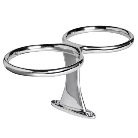 Porte-verre 2 verres diamètre 70mm inox 316 avec vis