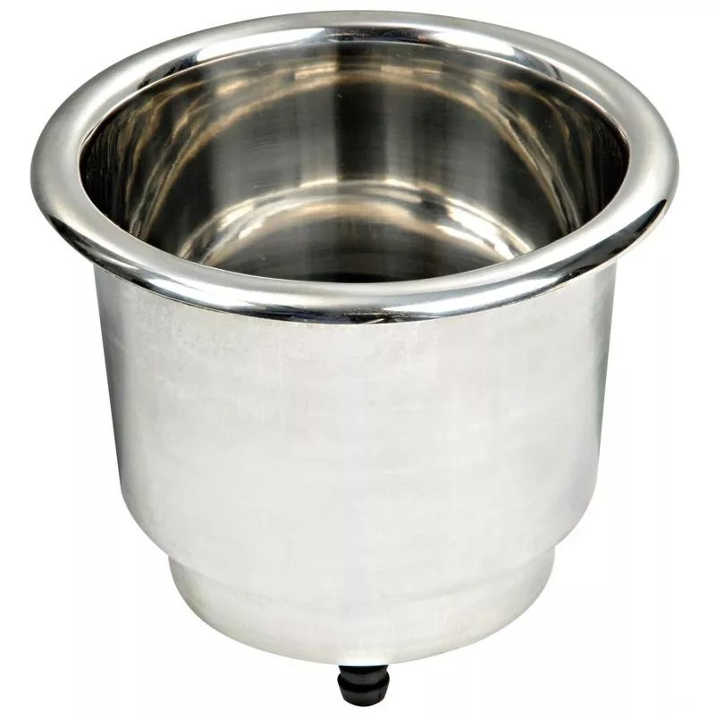 Porte-verre inox à LED avec drainage diamètre 90mm