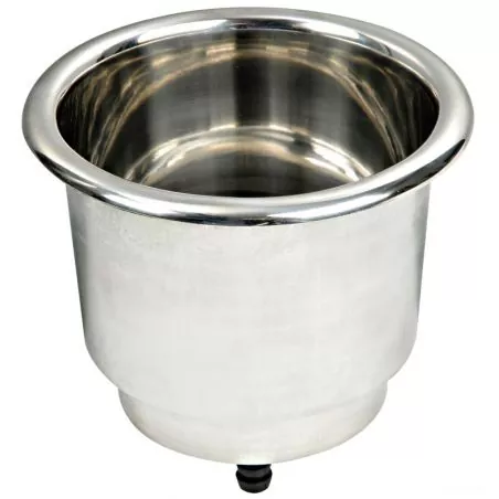 Porte-verre inox à LED avec drainage diamètre 90mm