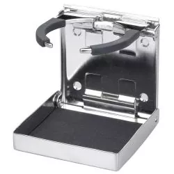 Porte-verres inox canettes réglable et pliable caoutchouc antidérapant