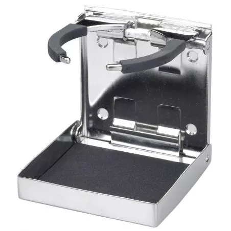 Porte-verres inox canettes réglable et pliable caoutchouc antidérapant