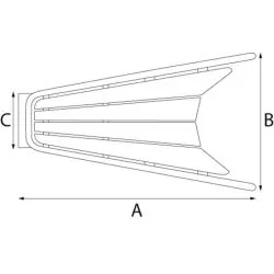 Delphinière inox 316 et teck 700mm tube 32mm échelle 2 marches