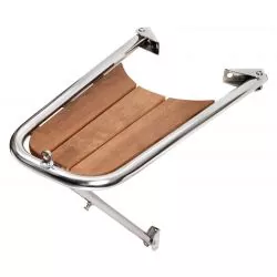 Delphinière inox 316 et teck 680mm tube 32mm support réglable