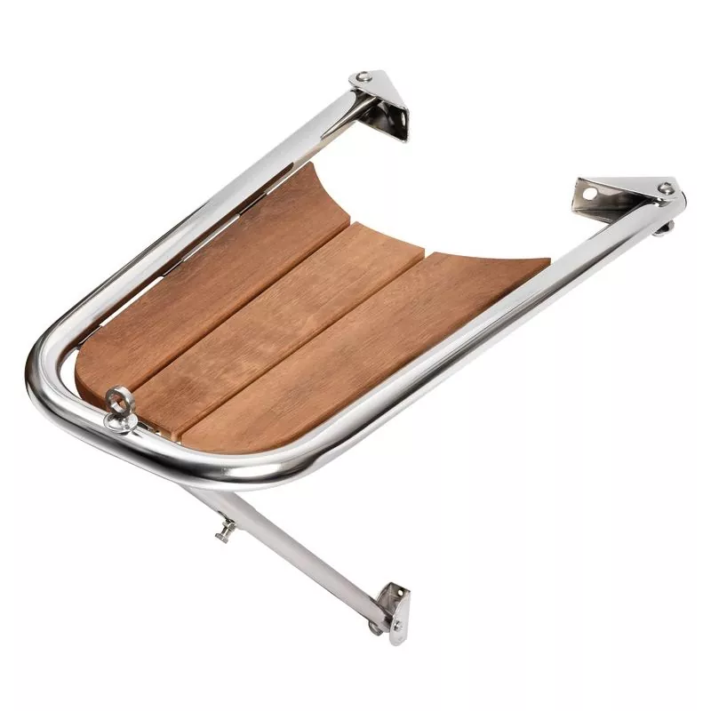 Delphinière inox 316 et teck 680mm tube 32mm support réglable