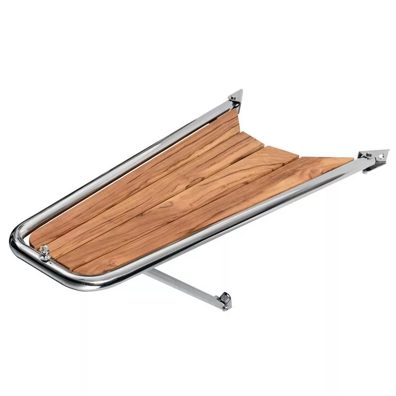 Delphinière inox 316 et teck 1180mm tube 40mm support réglable