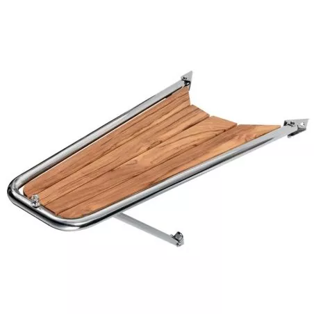 Delphinière inox 316 et teck 1180mm tube 40mm support réglable