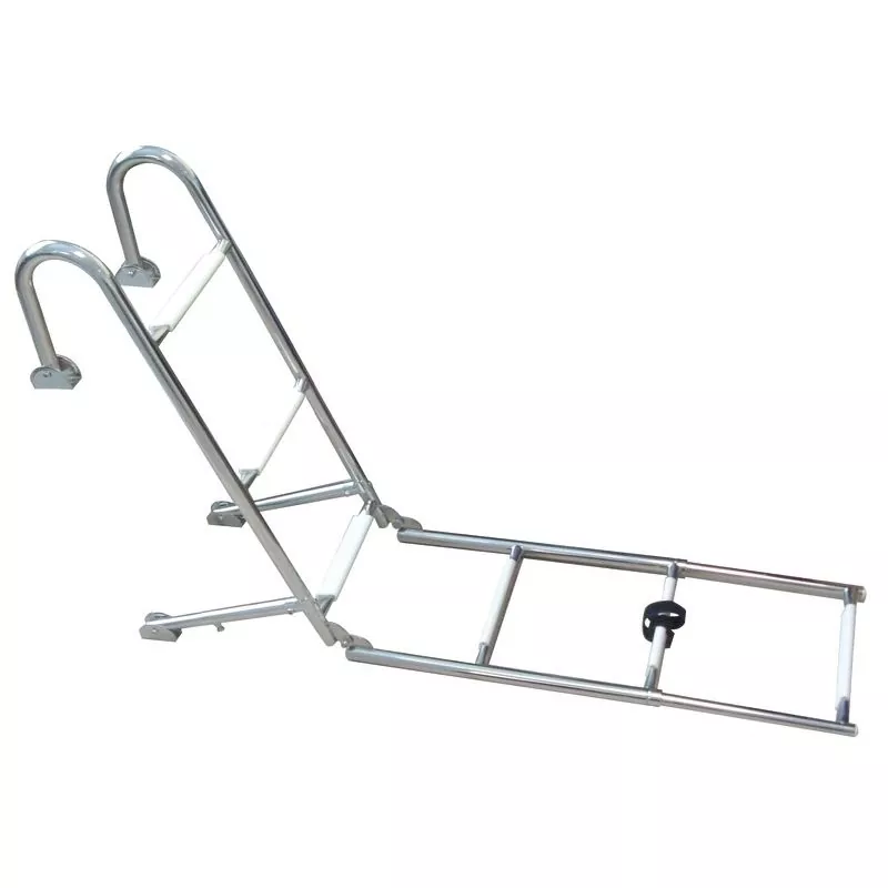 Echelle pliable inox poli miroir 6 marches largeur 280mm longueur 1320mm