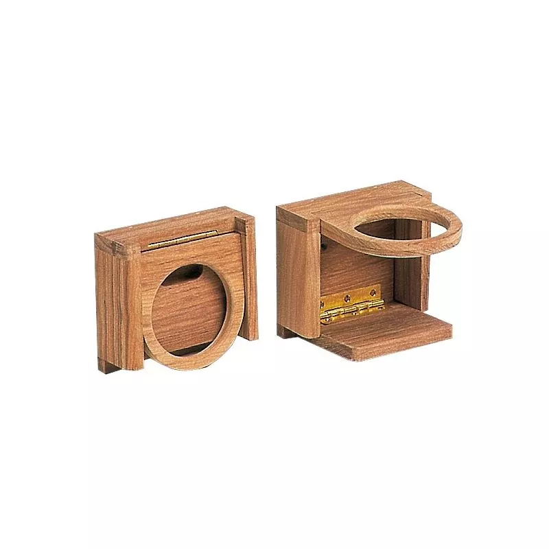 Support porte-verre et canettes mural en Tek pliable Support porte-verre et canettes mural en Tek pliable