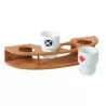 Support porte-verre et brosse a dent en Tek