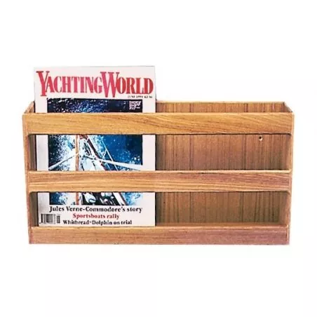 Porte revues et livres en tek Longueur 375mm