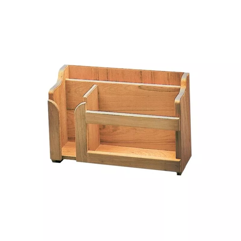 Rangement assiettes verres et couverts en teck 395mm