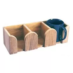 Support porte-verres et tasses en Tek 3 emplacements 295mm