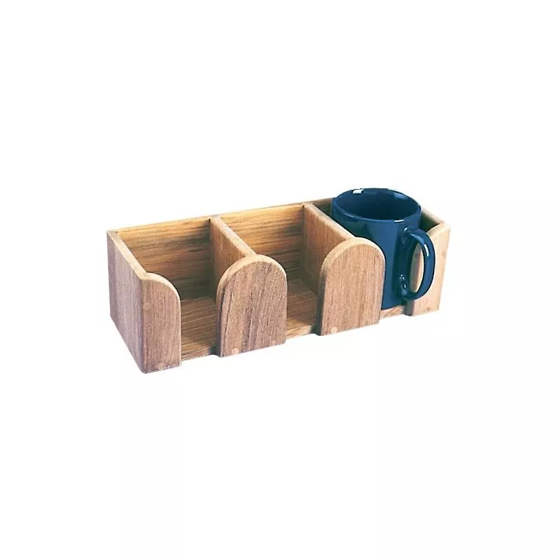Support porte-verres et tasses en Tek 3 emplacements 295mm