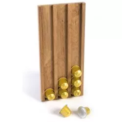 Rangement porte capsules à café en teck 140mm