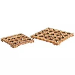 Caillebotis en teck 200x200mm repose casserole plats et autres