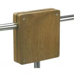 Support moteur hors-bord en teck 175x175x45mm pour tube 25mm