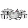 Set de casseroles inox empilables poêle couvercles manches débrochables