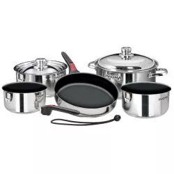 Set de casseroles céramique empilables poêle couvercles manches débrochables