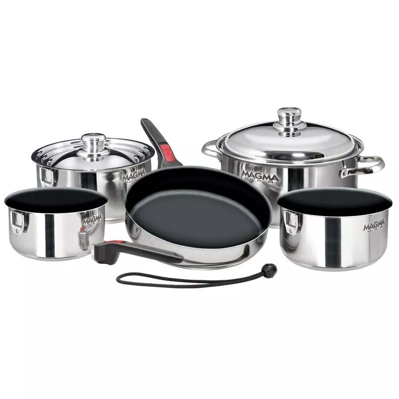 Set de casseroles céramique empilables poêle couvercles manches débrochables