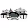 Set de casseroles céramique empilables poêle couvercles manches débrochables
