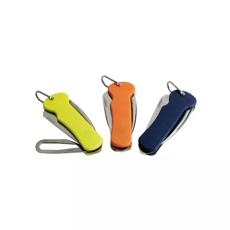 Couteau voile en inox avec poignée en plastique orange
