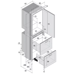 Réfrigérateur Congélateur DW360 BTX OCX2 12/24V 301L unité interne