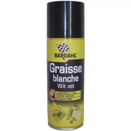 Graisse blanche aérosol 400 ml Protège de la corrosion Supprime les bruits