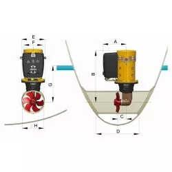 Propulseur d'étrave 160 kgf 24V diametre de tuyere 250 mm