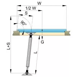 Vérin à gaz acier inoxydable AISI 316 course 305-510mm raccords inclus