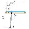 Vérin à gaz acier inoxydable AISI 316 course 305-510mm raccords inclus